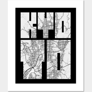 Kyoto, Japan City Map Typography - Light Posters and Art